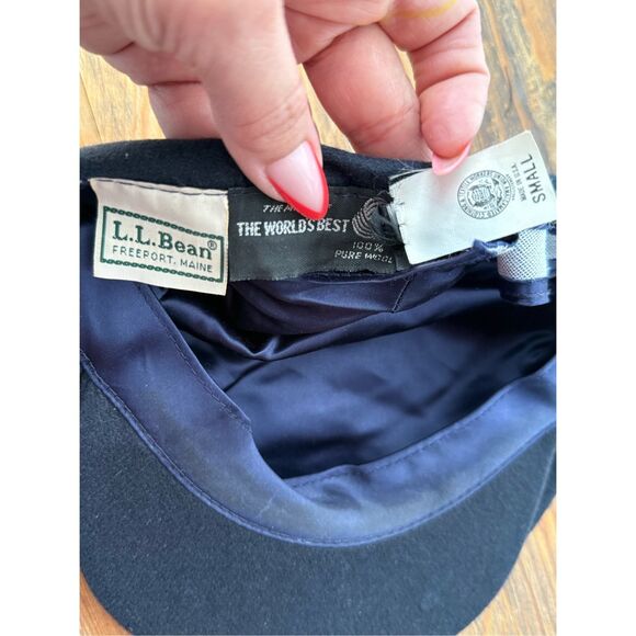 VTG L.L. Bean Men's 100% Wool Newsboy Cabbie Flat Cap Hat Blue Small - Picture 6 of 6